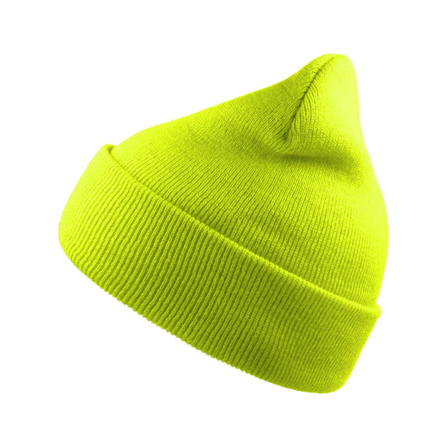 Safety Yellow - Back - Atlantis Unisex Adult Wind Recycled Cuffed Beanie