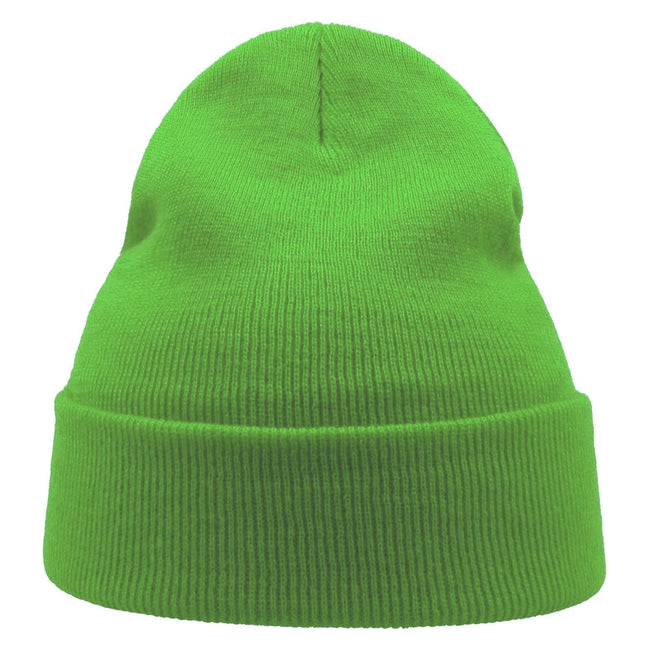 Safety Green - Side - Atlantis Unisex Adult Wind Recycled Cuffed Beanie