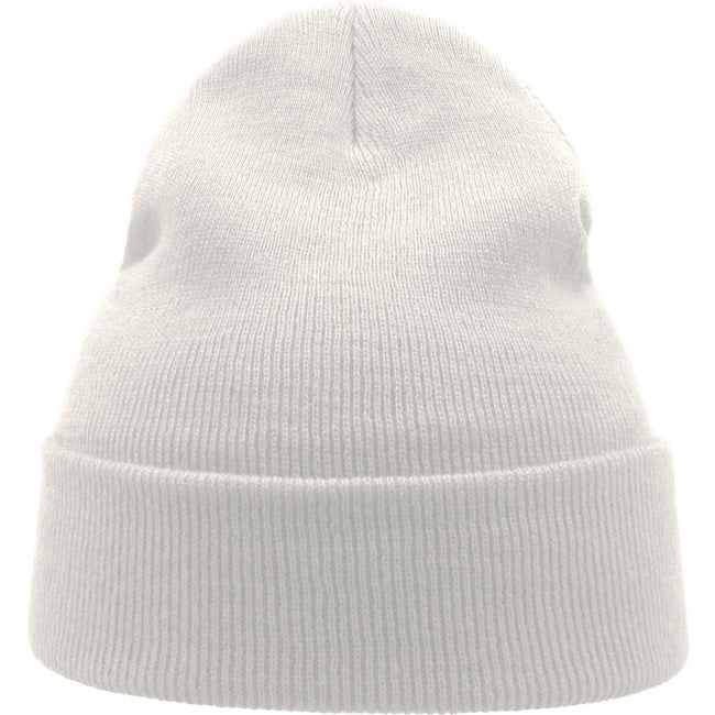 White - Side - Atlantis Unisex Adult Wind Recycled Cuffed Beanie