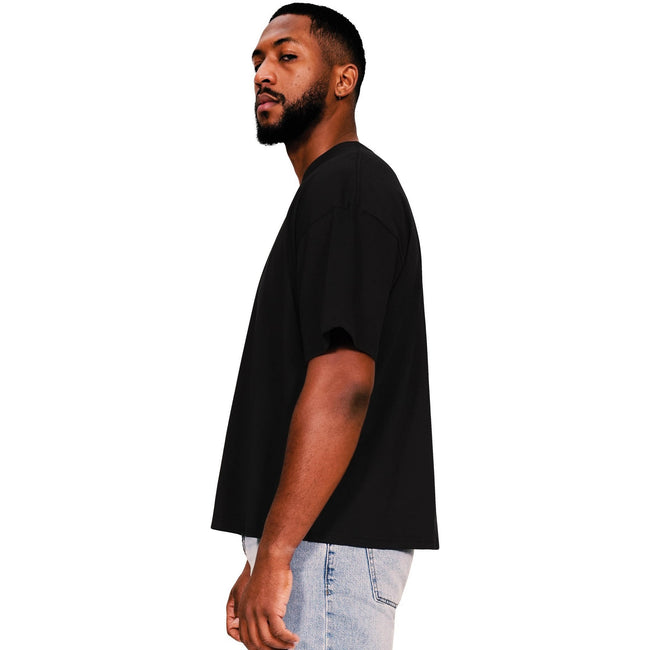 Black - Side - Casual Classics Mens Core Boxy Ringspun Cotton Tall Oversized T-Shirt