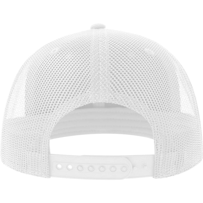 White - Back - Atlantis Unisex Adult Mesh 6 Panel Trucker Cap