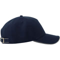 Navy - Side - Atlantis Unisex Adult Reflective Sustainable 5 Panel Baseball Cap