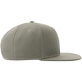 Grey - Side - Atlantis Unisex Adult 6 Panel Sustainable Flat Peak Baseball Cap