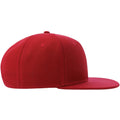 Red - Side - Atlantis Unisex Adult 6 Panel Sustainable Flat Peak Baseball Cap