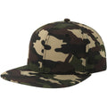 Black Camo - Front - Atlantis Unisex Adult 6 Panel Sustainable Flat Peak Baseball Cap