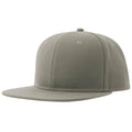 Grey - Front - Atlantis Unisex Adult 6 Panel Sustainable Flat Peak Baseball Cap