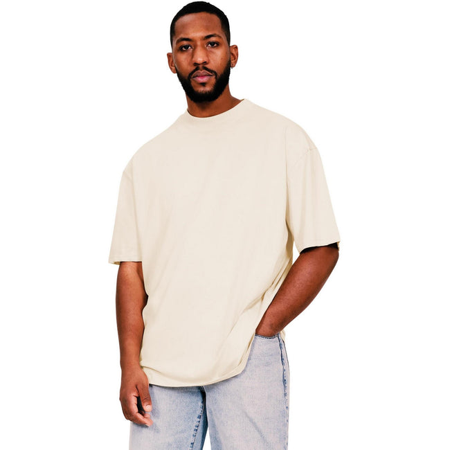 Sand - Front - Casual Classics Mens Core Ringspun Cotton Tall Oversized T-Shirt