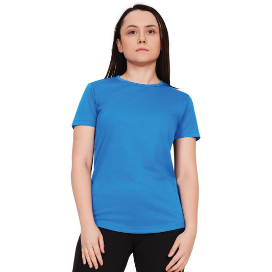 Sapphire Blue - Front - Casual Classics Womens-Ladies Original Tech T-Shirt