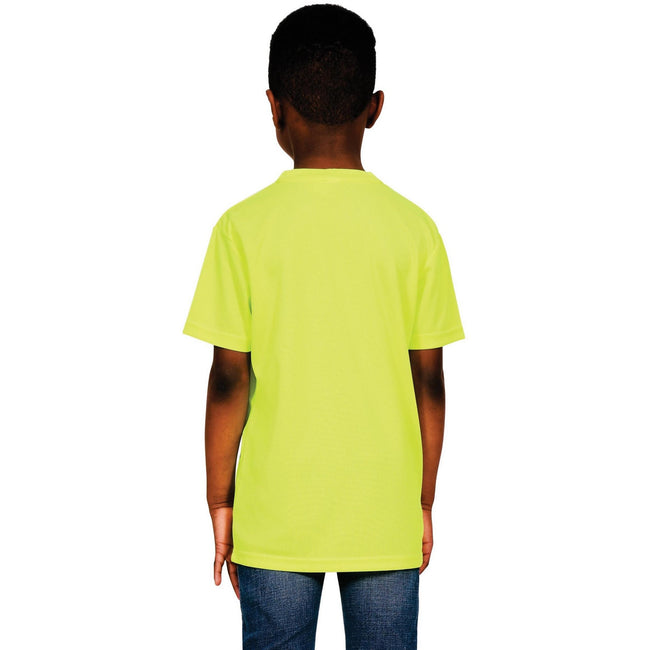 Cyber Yellow - Back - Casual Classics Childrens-Kids Original Tech T-Shirt