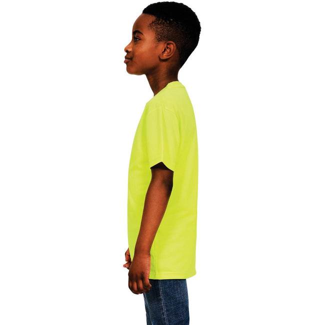 Cyber Yellow - Side - Casual Classics Childrens-Kids Original Tech T-Shirt