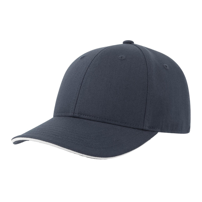 Navy-White - Front - Atlantis Unisex Adult Liberty Sandwich 6 Panel Sustainable Cap
