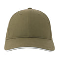 Olive-White - Lifestyle - Atlantis Unisex Adult Liberty Sandwich 6 Panel Sustainable Cap