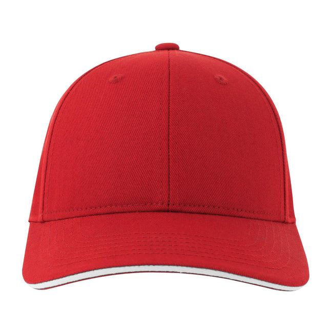 Red-White - Lifestyle - Atlantis Unisex Adult Liberty Sandwich 6 Panel Sustainable Cap