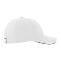 White-Navy - Side - Atlantis Unisex Adult Liberty Sandwich 6 Panel Sustainable Cap