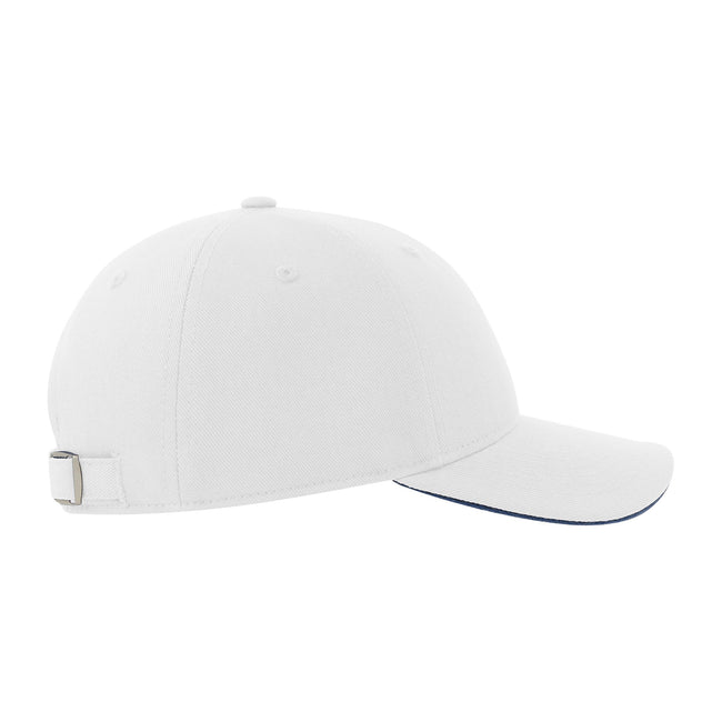 White-Navy - Side - Atlantis Unisex Adult Liberty Sandwich 6 Panel Sustainable Cap