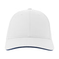 White-Navy - Lifestyle - Atlantis Unisex Adult Liberty Sandwich 6 Panel Sustainable Cap