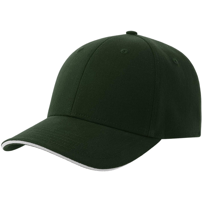 Bottle Green-White - Front - Atlantis Unisex Adult Liberty Sandwich 6 Panel Sustainable Cap