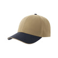Khaki-Navy - Front - Atlantis Unisex Adult Liberty Sandwich 6 Panel Sustainable Cap