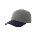 Grey-Navy - Front - Atlantis Unisex Adult Liberty Sandwich 6 Panel Sustainable Cap