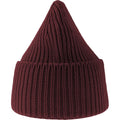 Burgundy Melange - Side - Atlantis Unisex Adult Oak Chunky Knit Beanie