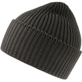 Dark Grey Melange - Front - Atlantis Unisex Adult Oak Chunky Knit Beanie