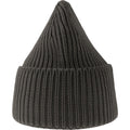 Dark Grey Melange - Side - Atlantis Unisex Adult Oak Chunky Knit Beanie