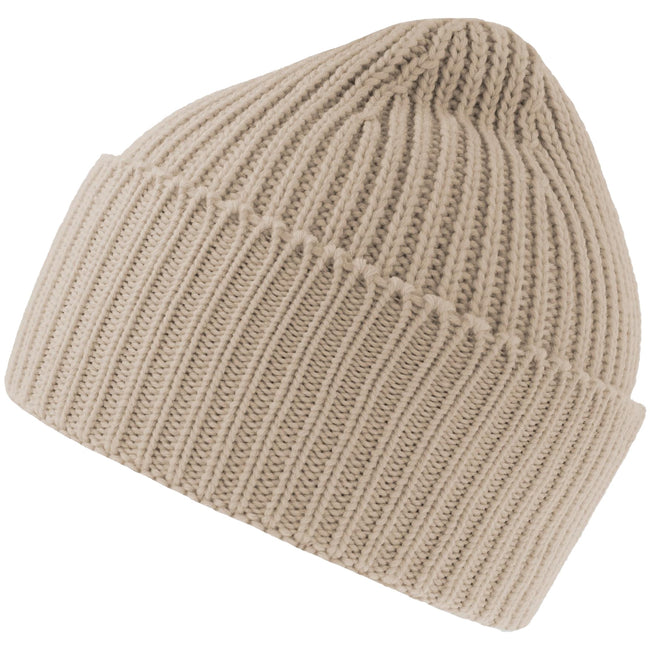Beige - Front - Atlantis Unisex Adult Oak Chunky Knit Beanie