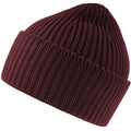 Burgundy Melange - Front - Atlantis Unisex Adult Oak Chunky Knit Beanie