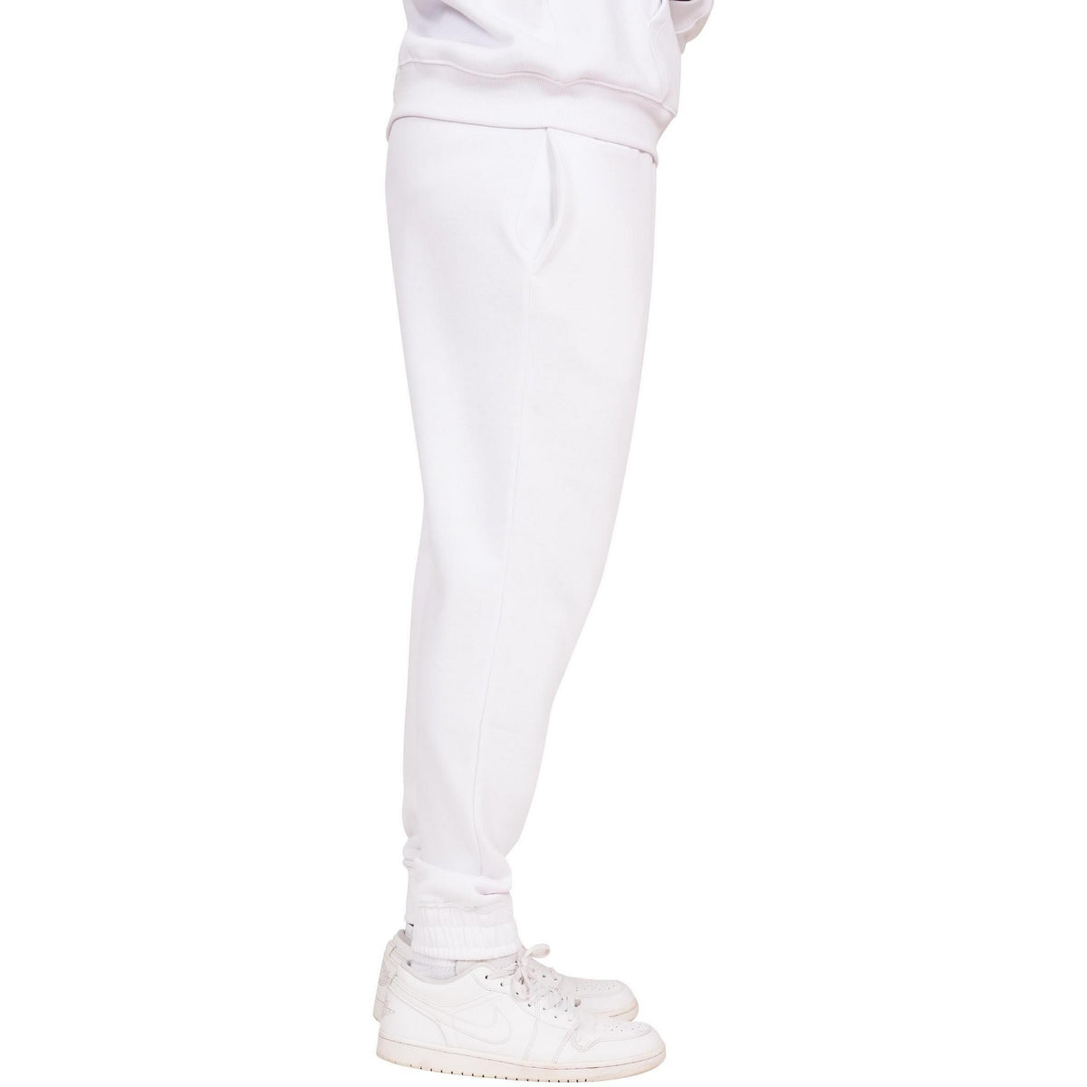 White - Side - Casual Classics Unisex Adult Blended Core Regular Jogging Bottoms