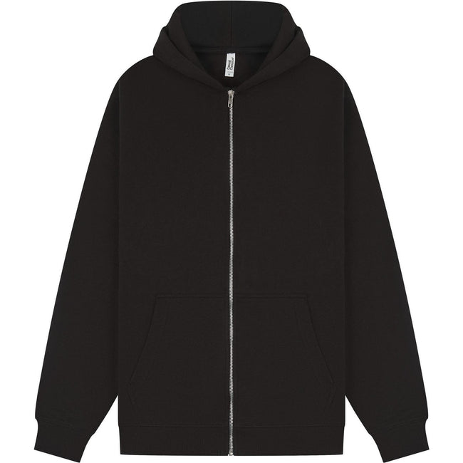 Black - Front - Casual Classics Unisex Adult Core Ringspun Cotton Tall Full Zip Hoodie