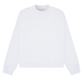 White - Front - Casual Classics Unisex Adult Premium Combed Cotton Extended Neckline Boxy Oversized Sweatshirt