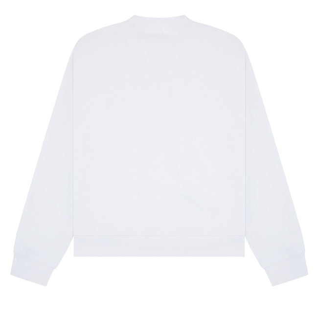 White - Back - Casual Classics Unisex Adult Premium Combed Cotton Extended Neckline Boxy Oversized Sweatshirt
