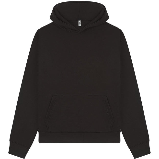 Black - Front - Casual Classics Unisex Adult Premium Combed Cotton Boxy Oversized Hoodie