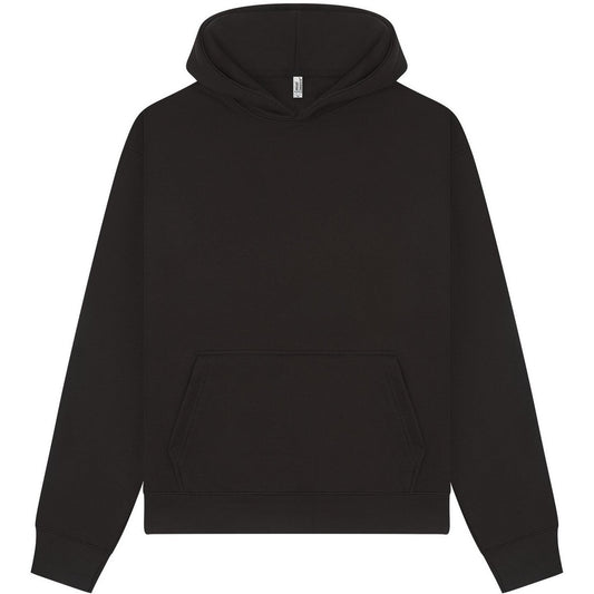 Black - Front - Casual Classics Unisex Adult Premium Combed Cotton Boxy Oversized Hoodie