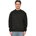 Black - Side - Casual Classics Unisex Adult Premium Combed Cotton Extended Neckline Oversized Sweatshirt