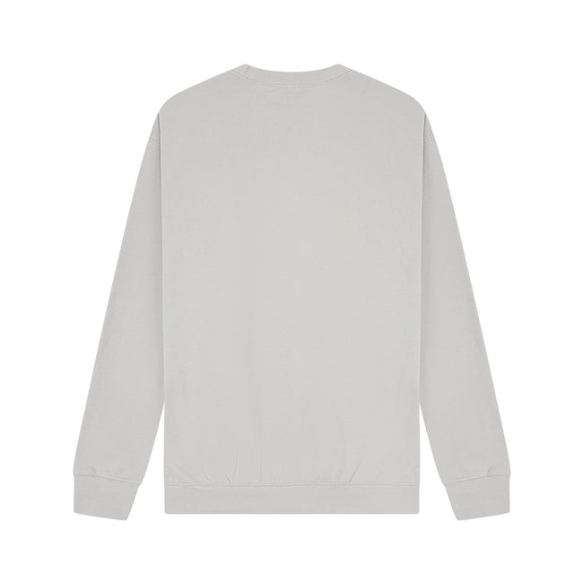 Lunar Grey - Back - Casual Classics Unisex Adult Premium Combed Cotton Extended Neckline Oversized Sweatshirt