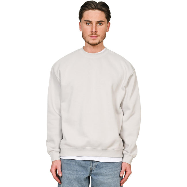 Lunar Grey - Side - Casual Classics Unisex Adult Premium Combed Cotton Extended Neckline Oversized Sweatshirt