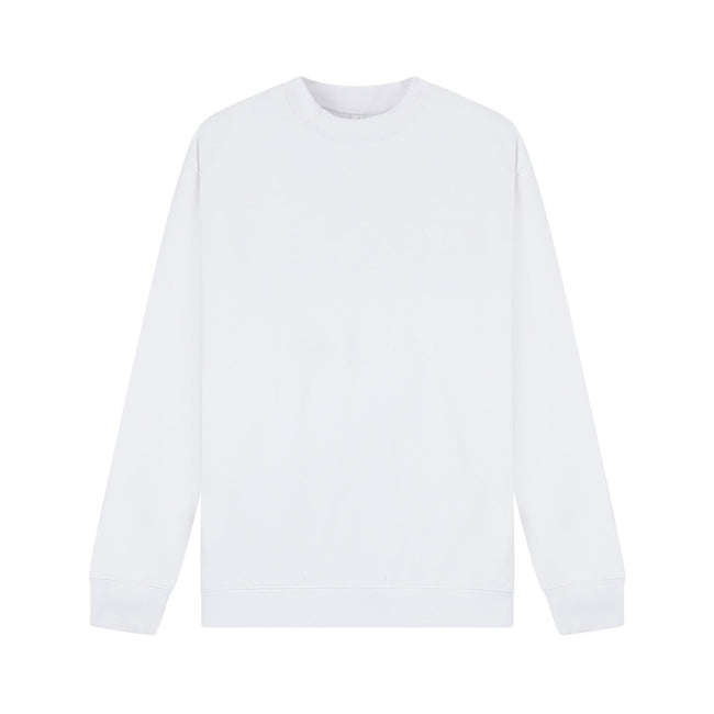 White - Front - Casual Classics Unisex Adult Premium Combed Cotton Extended Neckline Oversized Sweatshirt