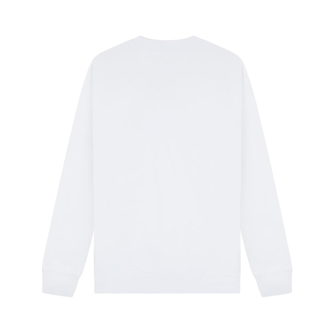 White - Back - Casual Classics Unisex Adult Premium Combed Cotton Extended Neckline Oversized Sweatshirt
