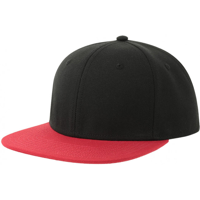 Black-Red - Back - Atlantis Contrast Sustainable Flat Peak Snapback Cap