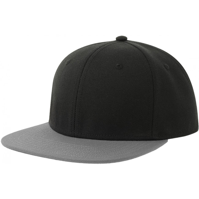 Black-Grey - Back - Atlantis Contrast Sustainable Flat Peak Snapback Cap