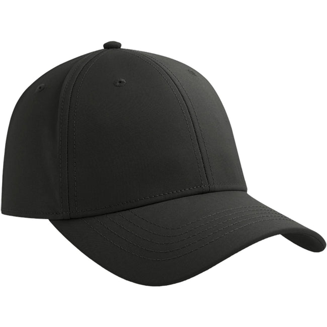 Black - Front - Atlantis Unisex Adult Pitch 6 Panel Flexible Stretch Fitted Baseball Cap