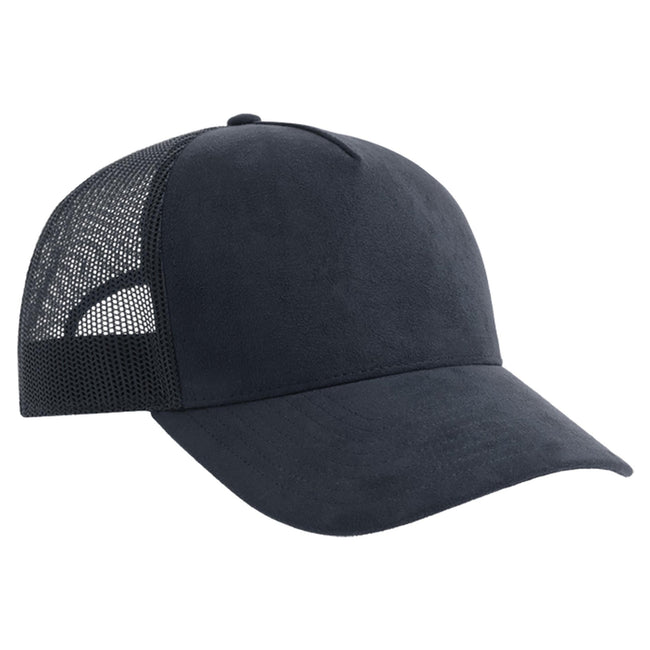 Navy - Back - Atlantis Unisex Adult Rapper 5 Panel Suede Sustainable Trucker Cap