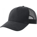 Black - Front - Atlantis Unisex Adult Rapper 5 Panel Suede Sustainable Trucker Cap