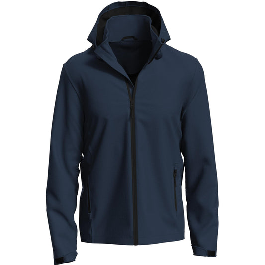 Blue Midnight - Front - Stedman Mens Lux Hooded Soft Shell Jacket