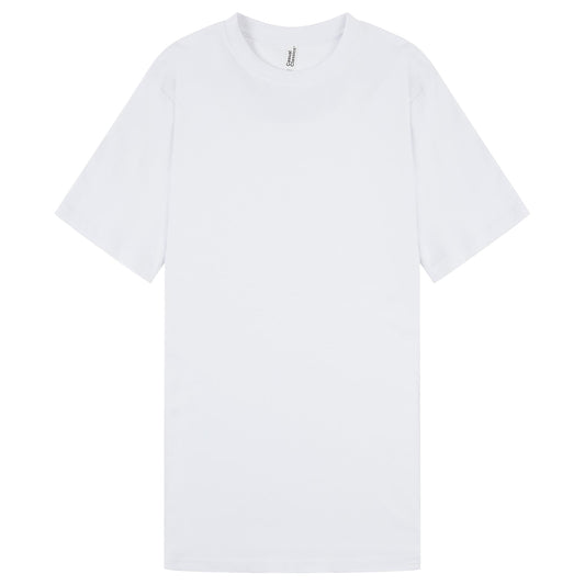 White - Front - Casual Classics Unisex Adult Interlock Tall and Slim T-Shirt