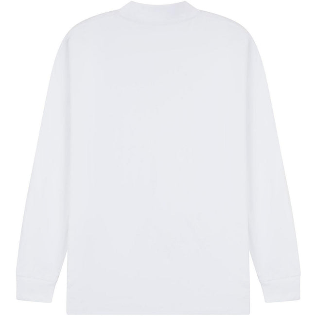 White - Back - Casual Classics Unisex Adult Combed Ringspun Cotton Extended Neckline Oversized Long-Sleeved T-Shirt