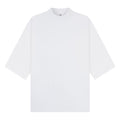 White - Front - Casual Classics Unisex Adult Combed Ringspun Cotton Extended Neckline Oversized Short-Sleeved T-Shirt