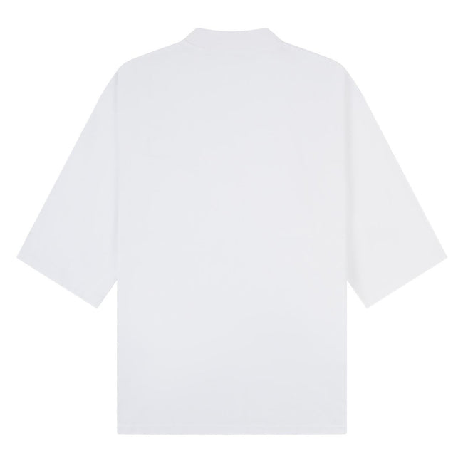 White - Back - Casual Classics Unisex Adult Combed Ringspun Cotton Extended Neckline Oversized Short-Sleeved T-Shirt