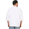 White - Lifestyle - Casual Classics Unisex Adult Combed Ringspun Cotton Extended Neckline Oversized Short-Sleeved T-Shirt